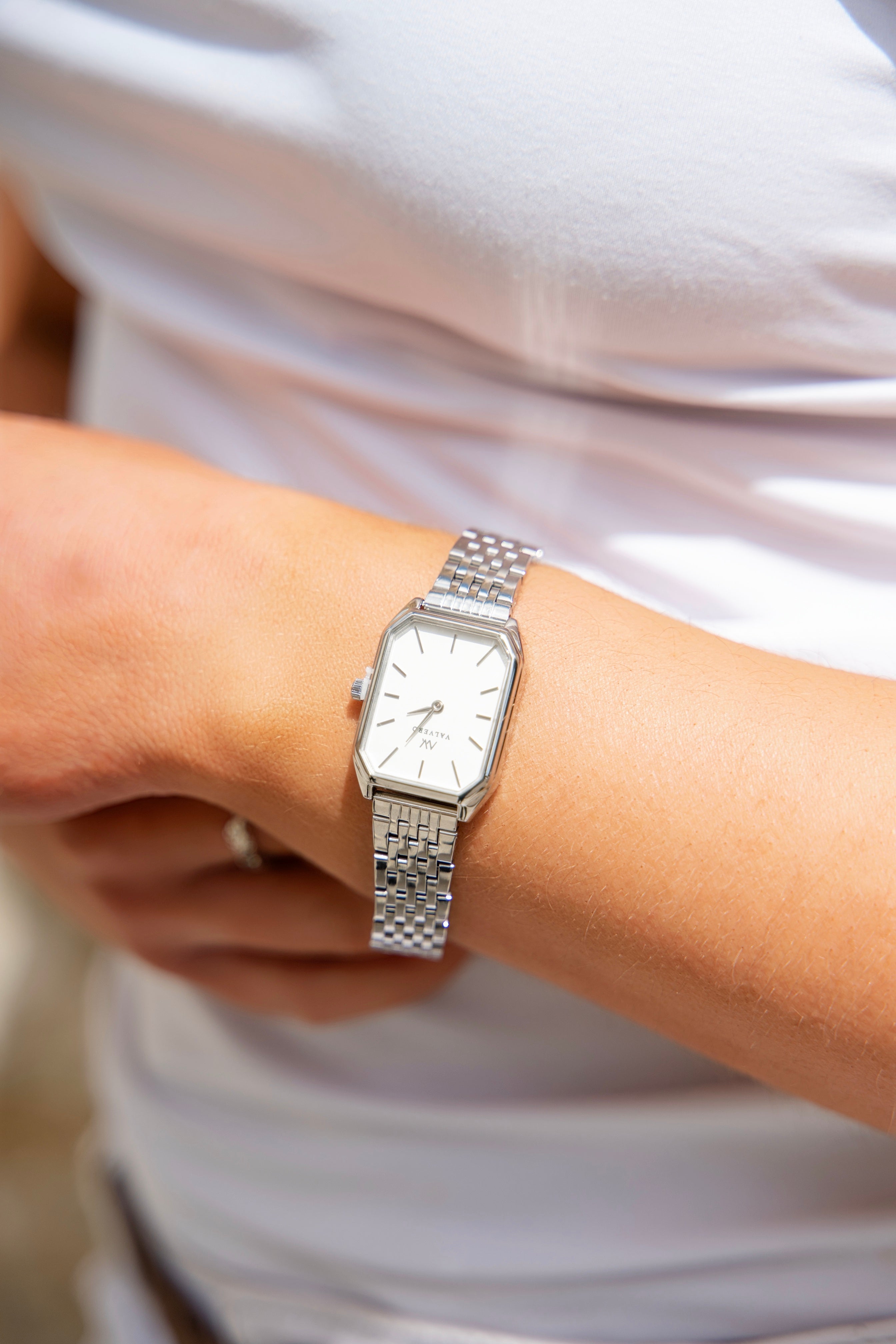 Signature Set ~ Elliana Sterling Ivory Watch & Sterling Silver Velora Bangle