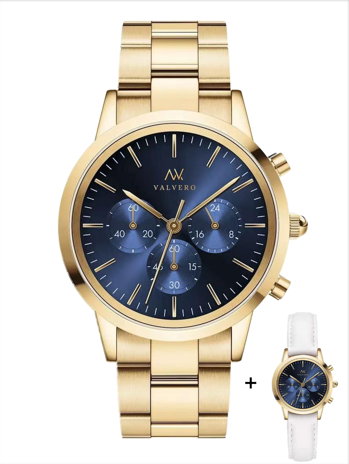 Timeless Set ~ Fiero Luxe Gold Sapphire Watch & Vero Bracelet Luxe Gold