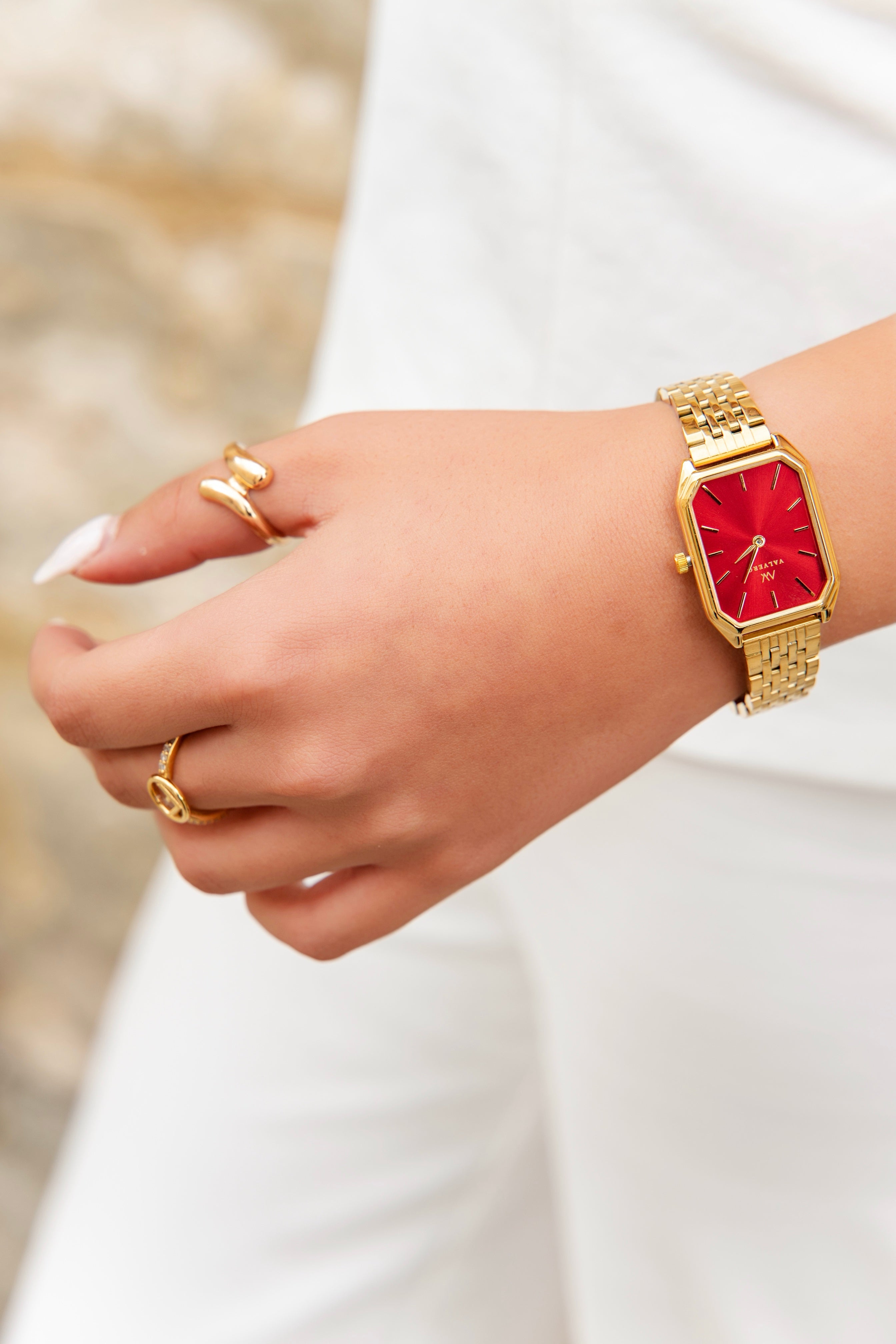 Signature Set ~ Elliana Luxe Gold Rose Watch & Velora Bangle