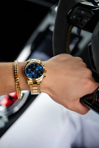 Timeless Set ~ Fiero Luxe Gold Sapphire Watch & Vero Bracelet Luxe Gold