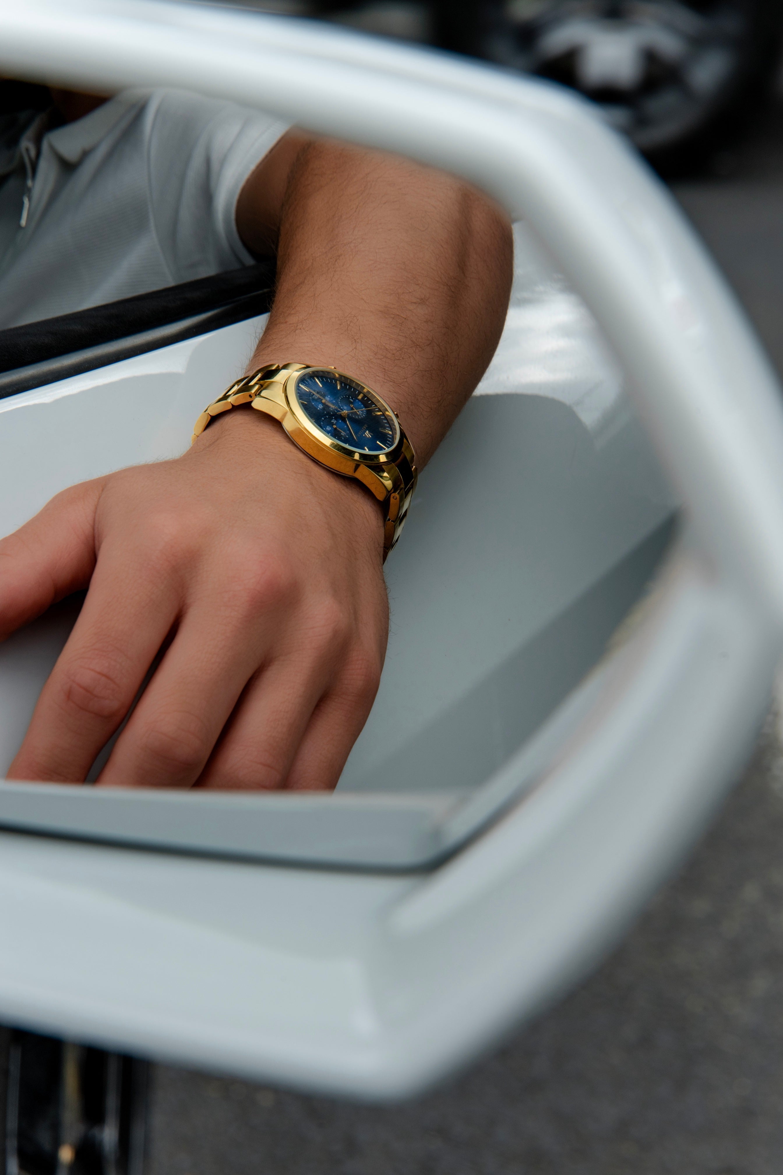Timeless Set ~ Fiero Luxe Gold Sapphire Watch & Vero Bracelet Luxe Gold