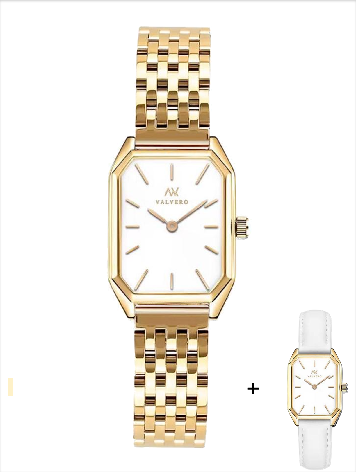 Signature Set ~ Elliana Luxe Gold Ivory Watch & Luxe Gold Velora Bangle