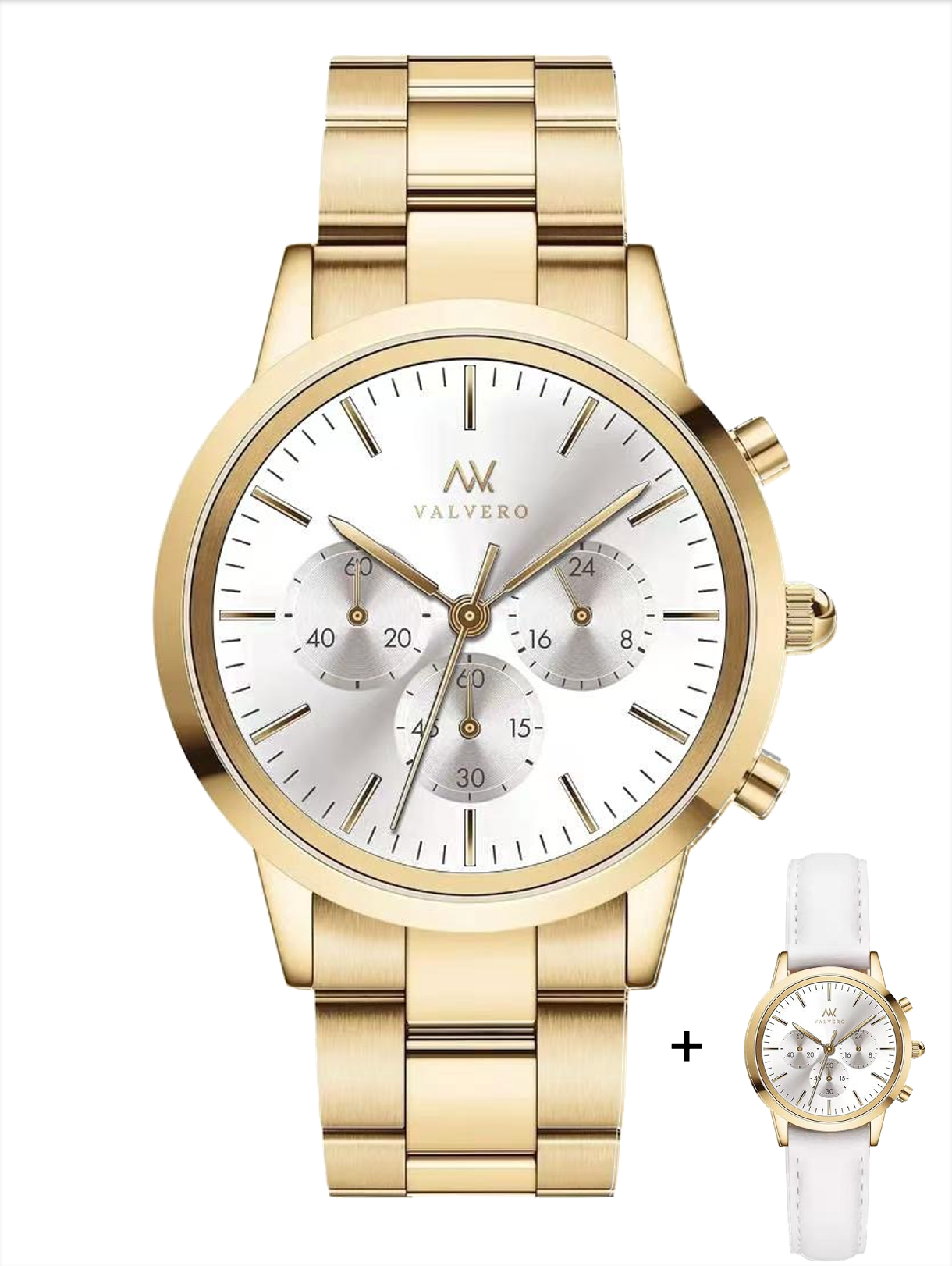 Timeless Set ~ Fiero Luxe Gold Ivory Watch & Vero Bracelet Luxe Gold