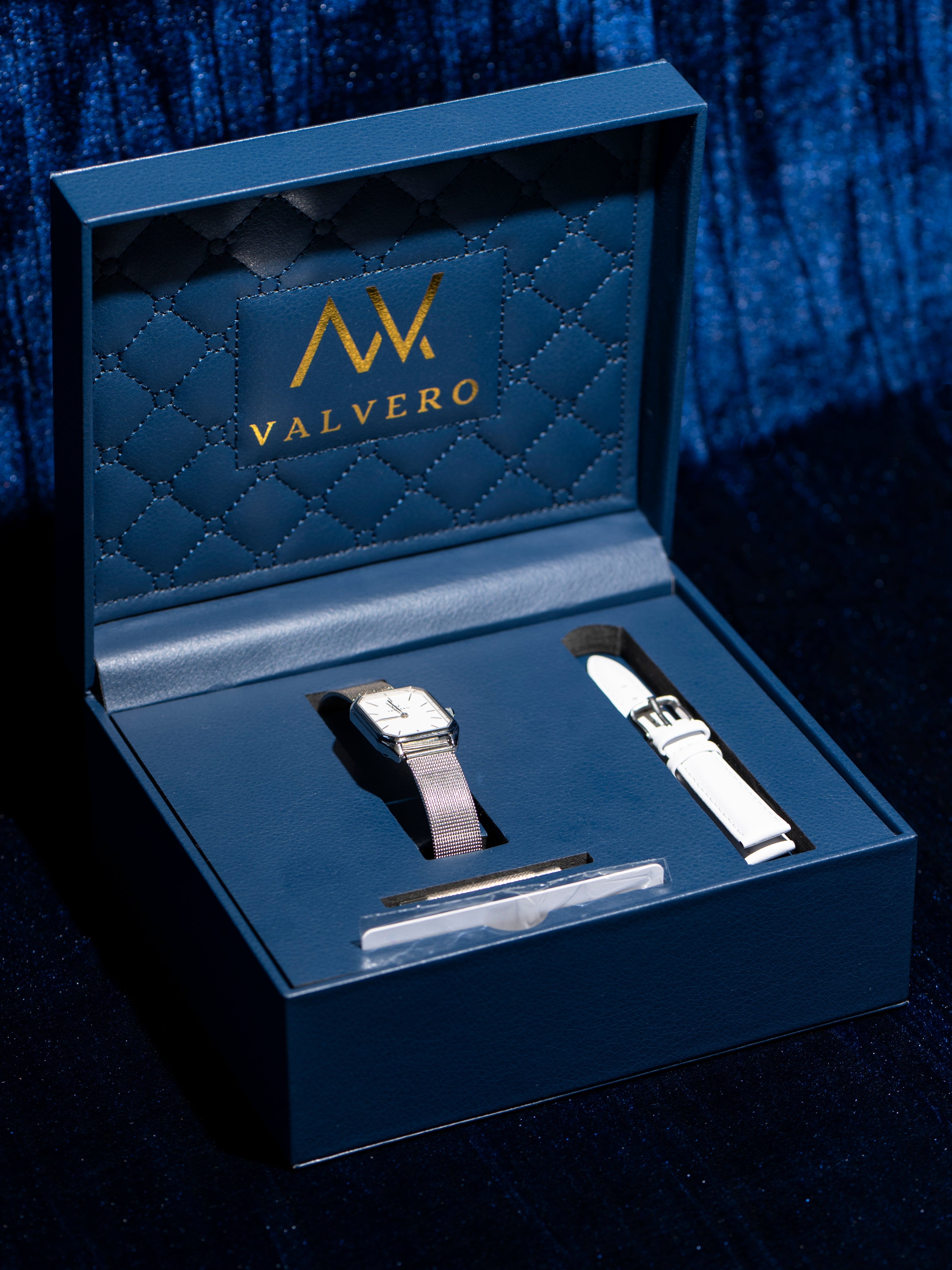 Signature Set ~ Elliana Sterling Ivory Watch & Sterling Silver Velora Bangle