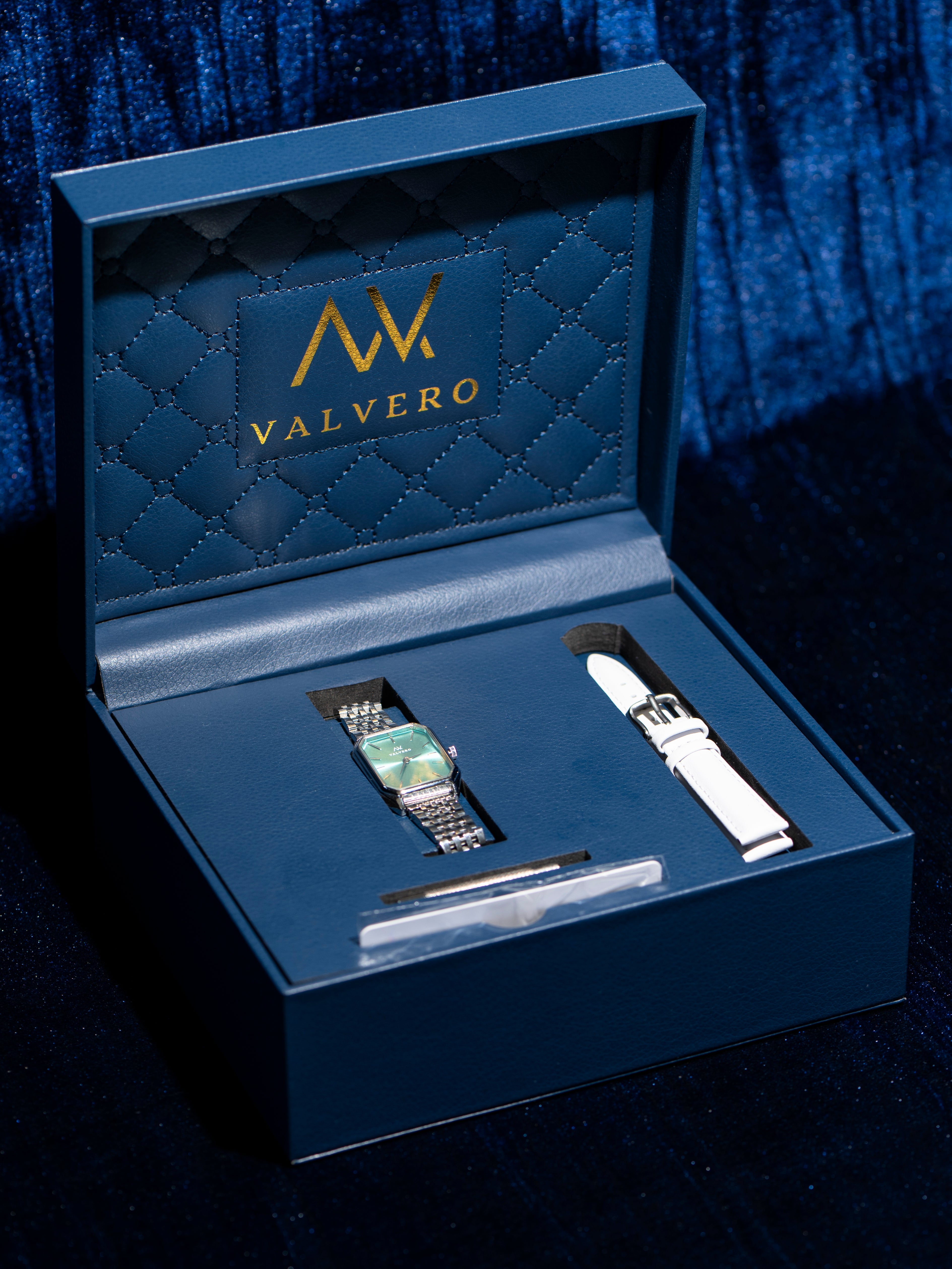 Signature Set ~ Lunara Sterling Teal Watch & Sterling Silver Velora Bangle